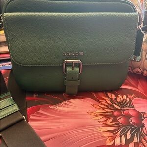Coach Green Crossbody Bag with Matte Leather Finish